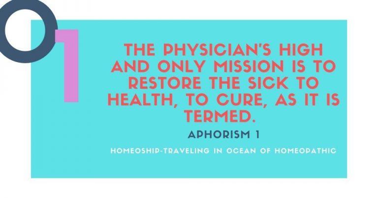 The physician's high and only mission is to restore the sick to health, to cure, as it is termed. 