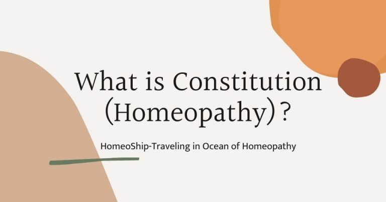 What is Constitution according to homeopathy?