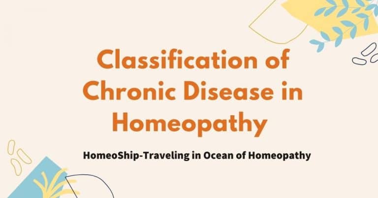 Classification of Chronic Disease in Homeopathy
